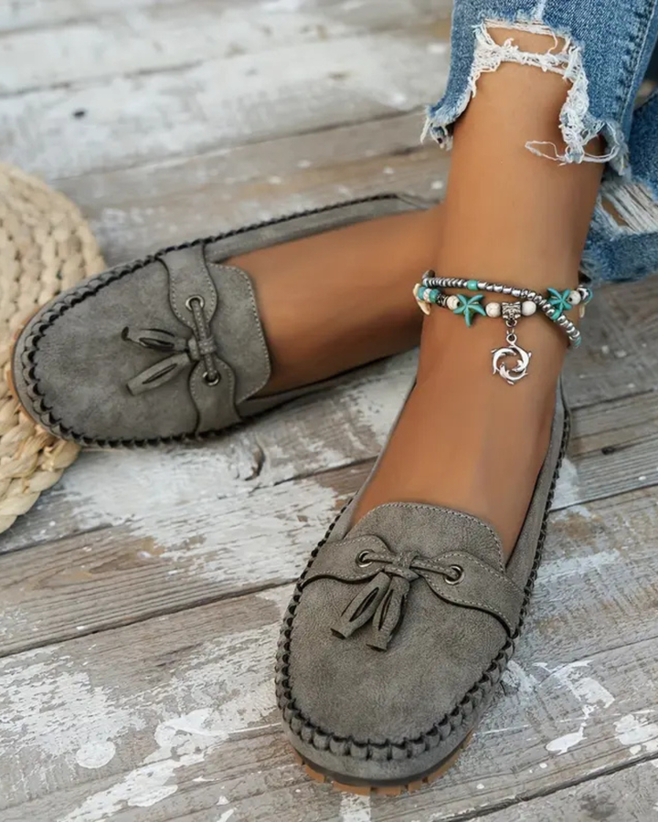 Luna’s Tassel Stitch Slip-On Loafers