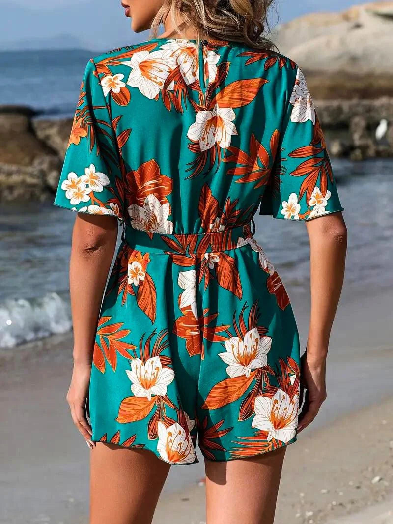 Luna’s Tropical Whimsy Wrap Playsuit