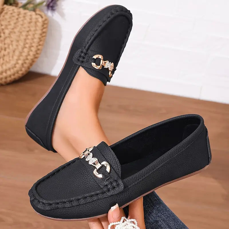 Luna’s Urban Allure Chain Detail Loafers
