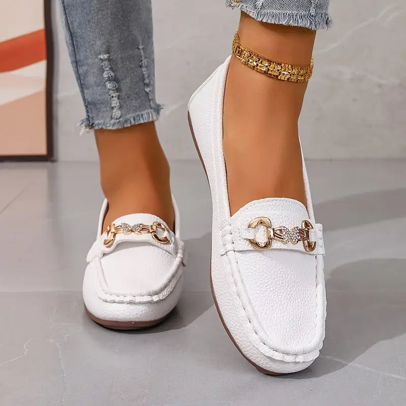 Luna’s Urban Allure Chain Detail Loafers