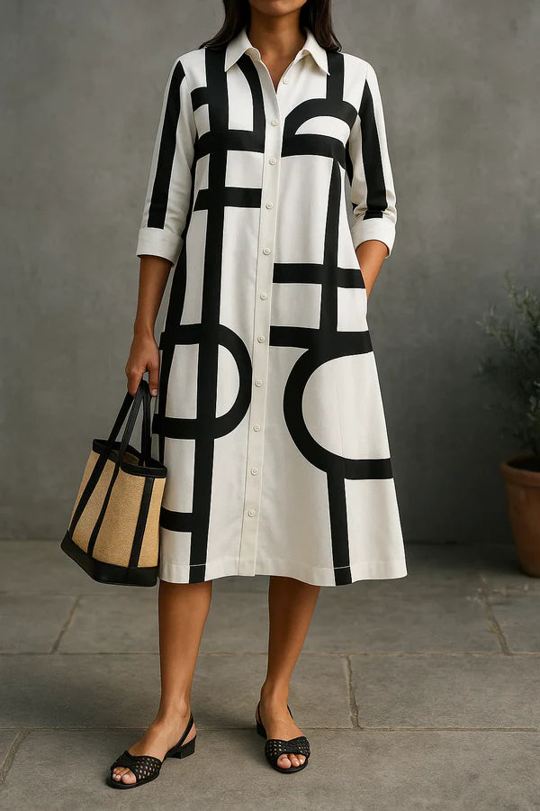 Luna’s Urban Allure Graphic Shirt Dress