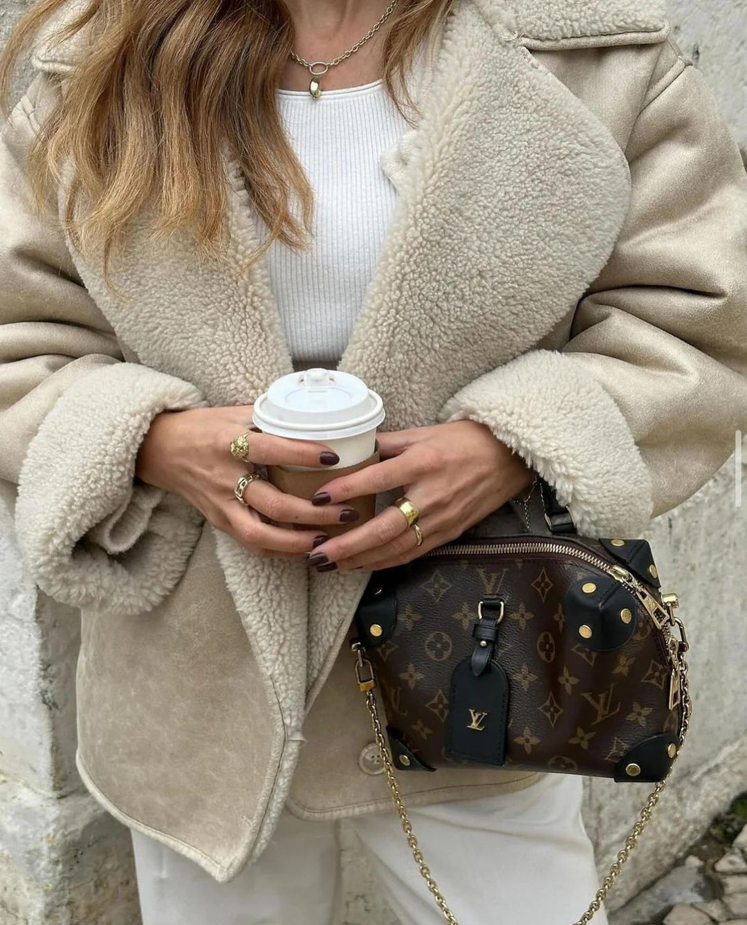 Luna’s Urban Allure Oversized Shearling Coat