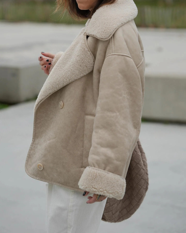 Luna’s Urban Allure Oversized Shearling Coat