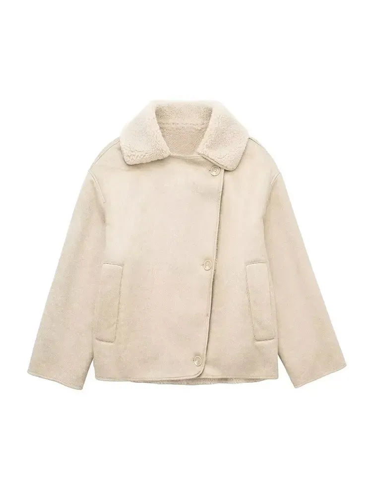 Luna’s Urban Allure Oversized Shearling Coat