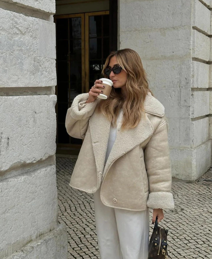 Luna’s Urban Allure Oversized Shearling Coat