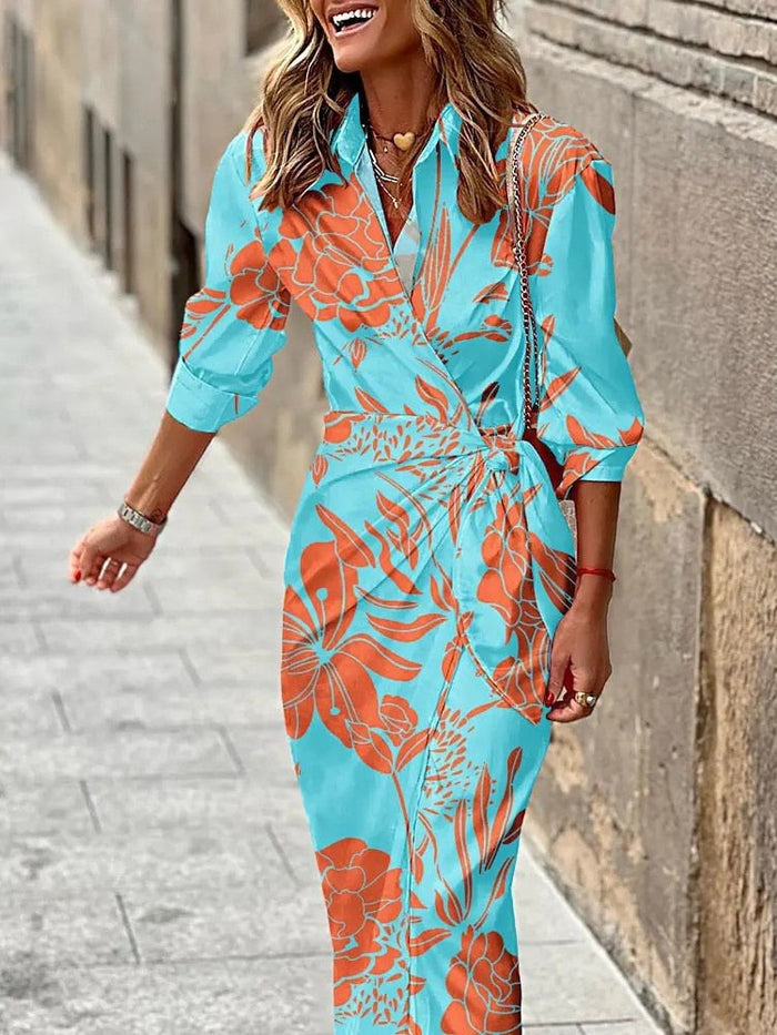 Luna’s Vibrant Essence Draped Maxi Dress