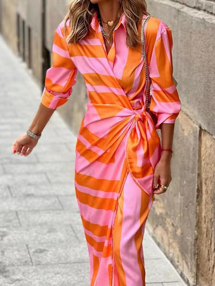 Luna’s Vibrant Essence Draped Maxi Dress