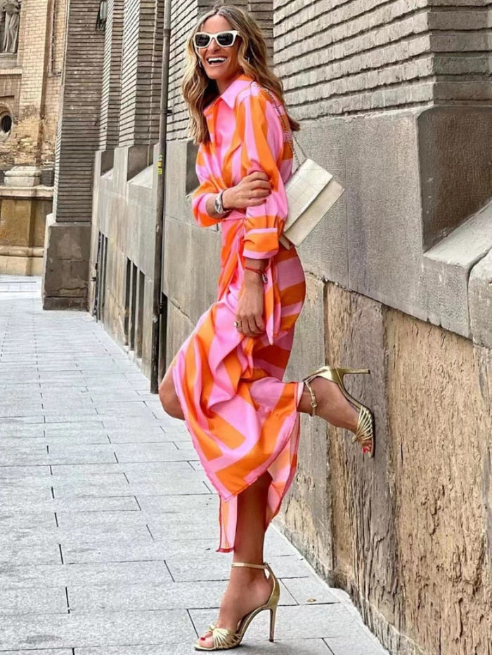 Luna’s Vibrant Essence Draped Maxi Dress