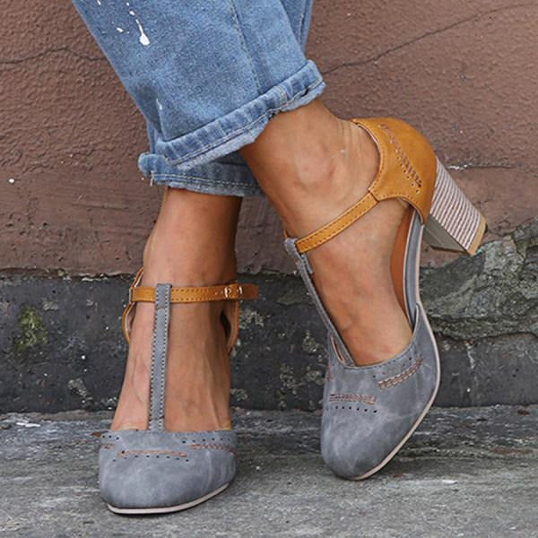Luna’s Vintage Grace T-Strap Block Heels