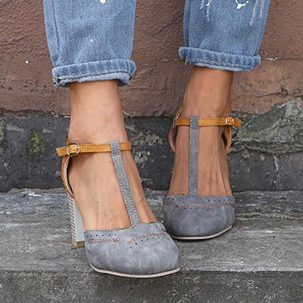 Luna’s Vintage Grace T-Strap Block Heels
