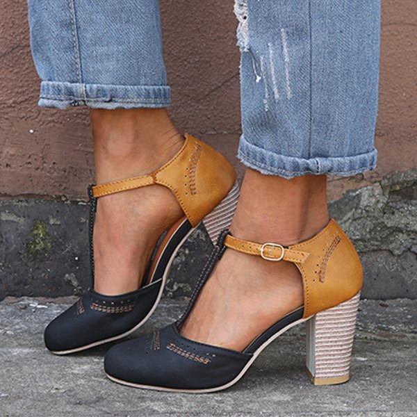 Luna’s Vintage Grace T-Strap Block Heels
