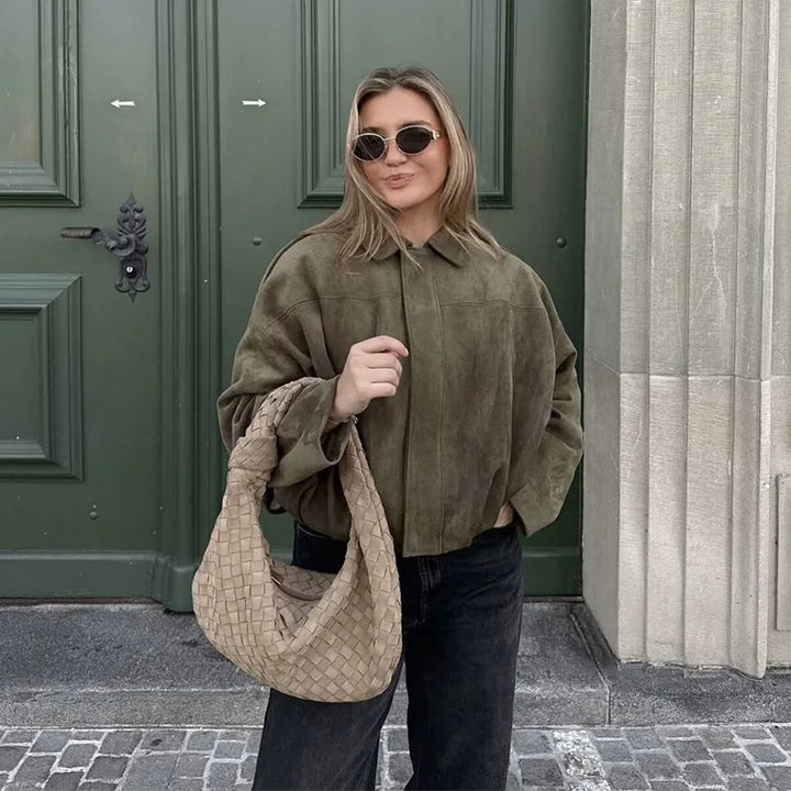 Luna’s Vintage Oversized Bomber Jacket