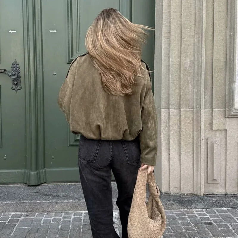 Luna’s Vintage Oversized Bomber Jacket