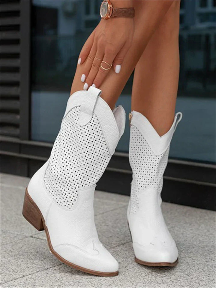Luna’s Western Charm Cutout Mid-Calf Boots