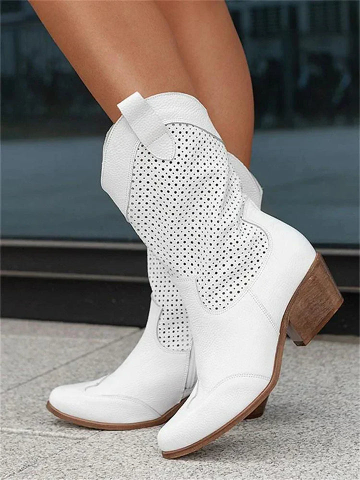 Luna’s Western Charm Cutout Mid-Calf Boots