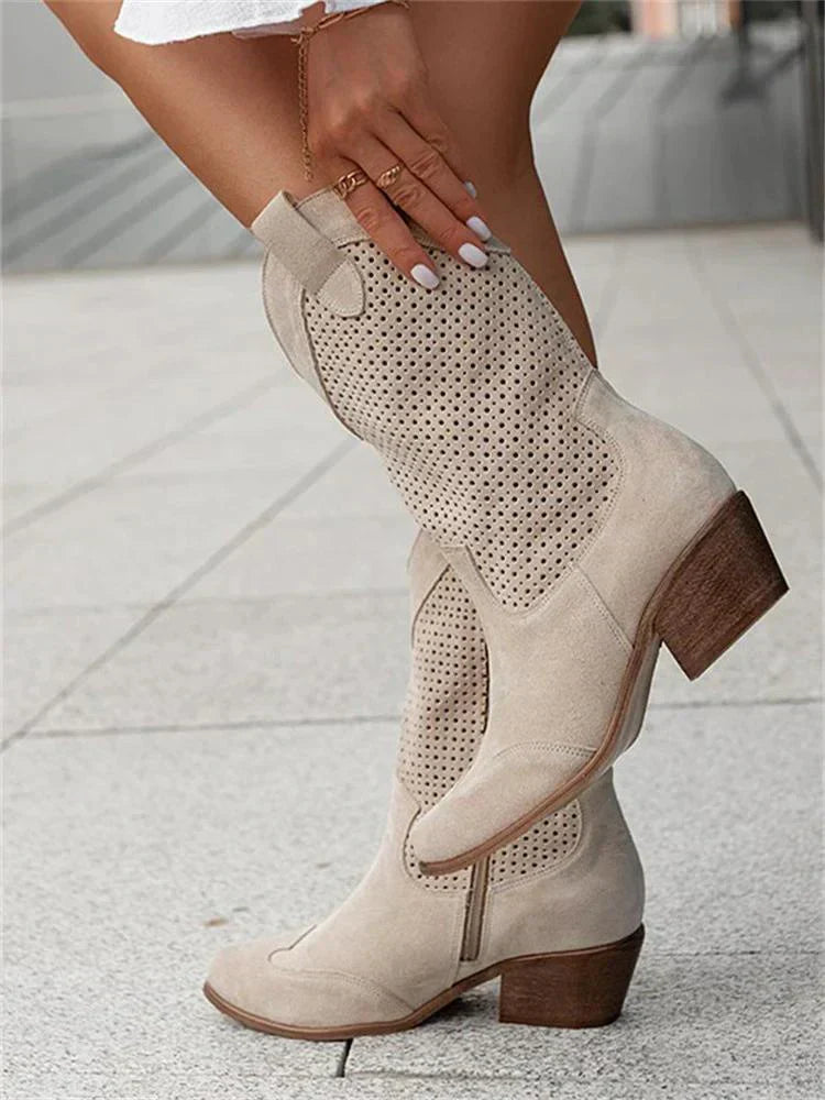 Luna’s Western Charm Cutout Mid-Calf Boots