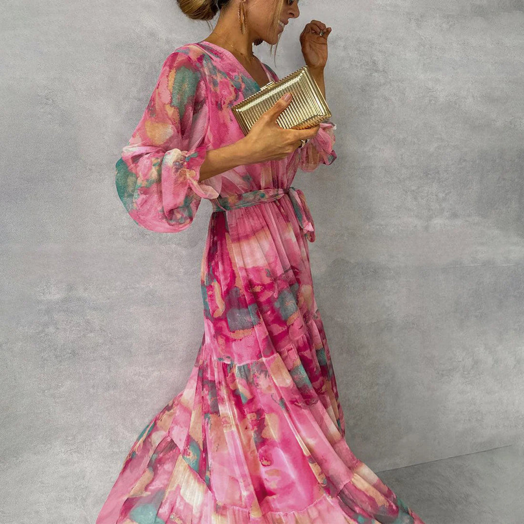 Luna’s Whimsical Bloom Tiered Maxi Dress