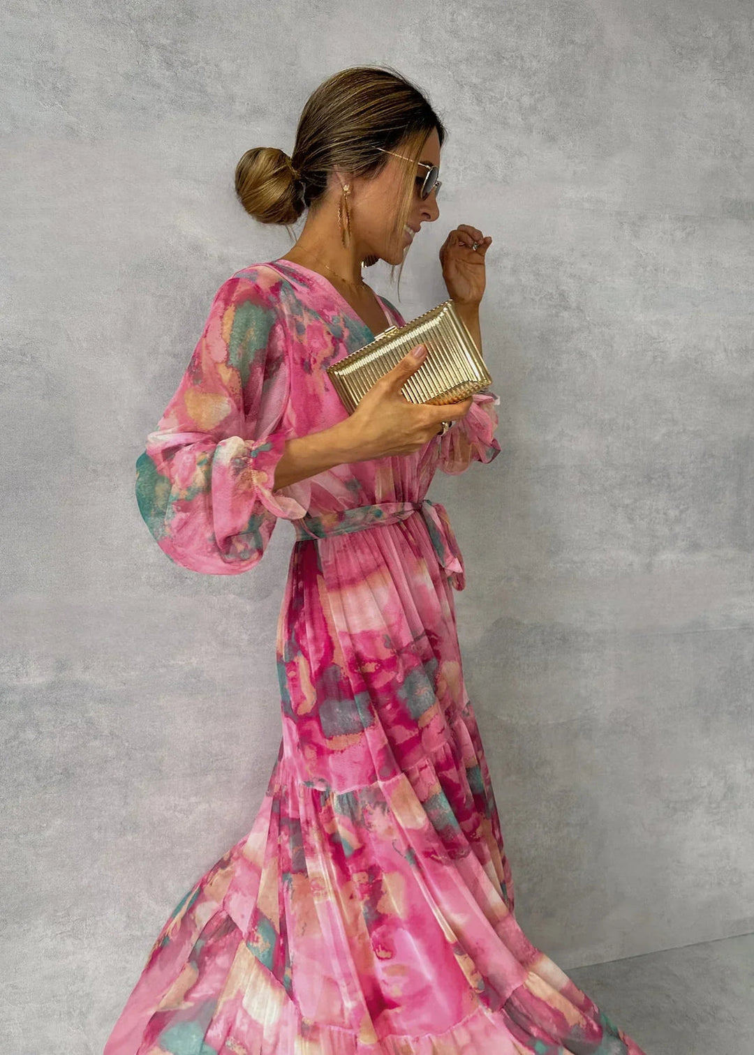 Luna’s Whimsical Bloom Tiered Maxi Dress