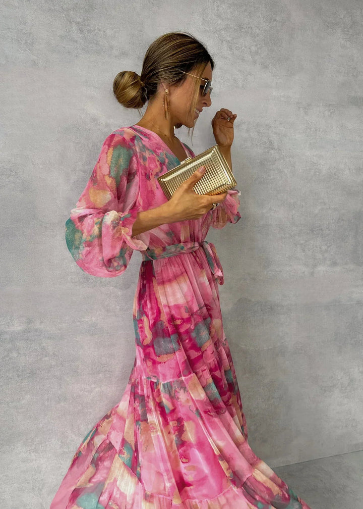 Luna’s Whimsical Bloom Tiered Maxi Dress