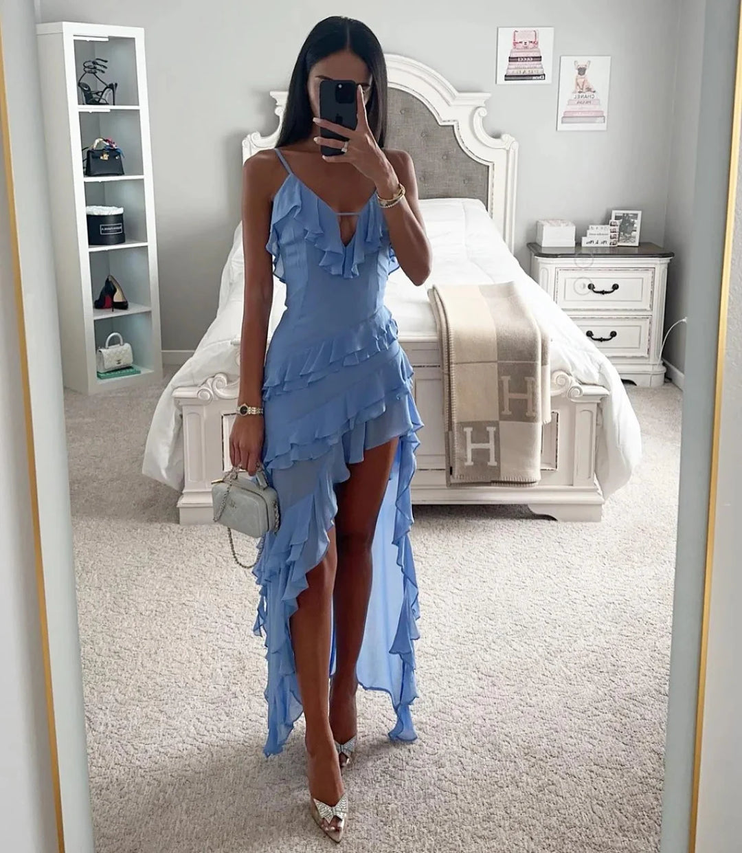 Luna’s Whimsical Ruffle Maxi Dress