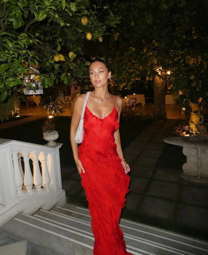 Luna’s Whispering Desire Chiffon Maxi Dress