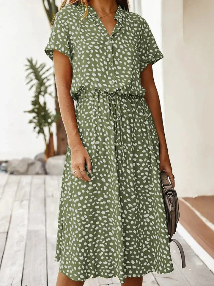 Luna’s Wild Allure Button-Front Midi Dress