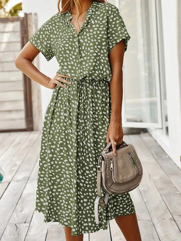 Luna’s Wild Allure Button-Front Midi Dress