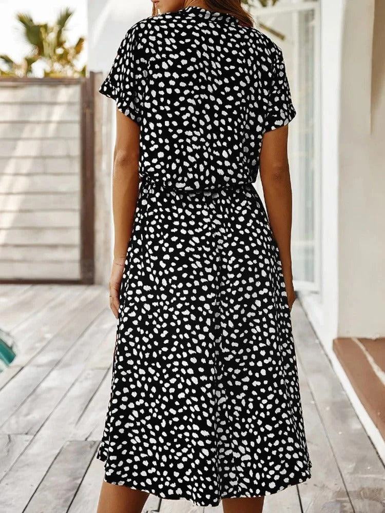 Luna’s Wild Allure Button-Front Midi Dress