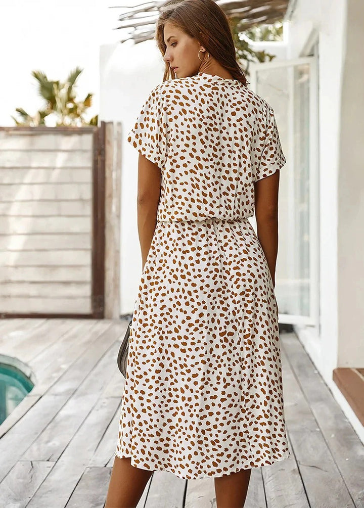 Luna’s Wild Allure Button-Front Midi Dress