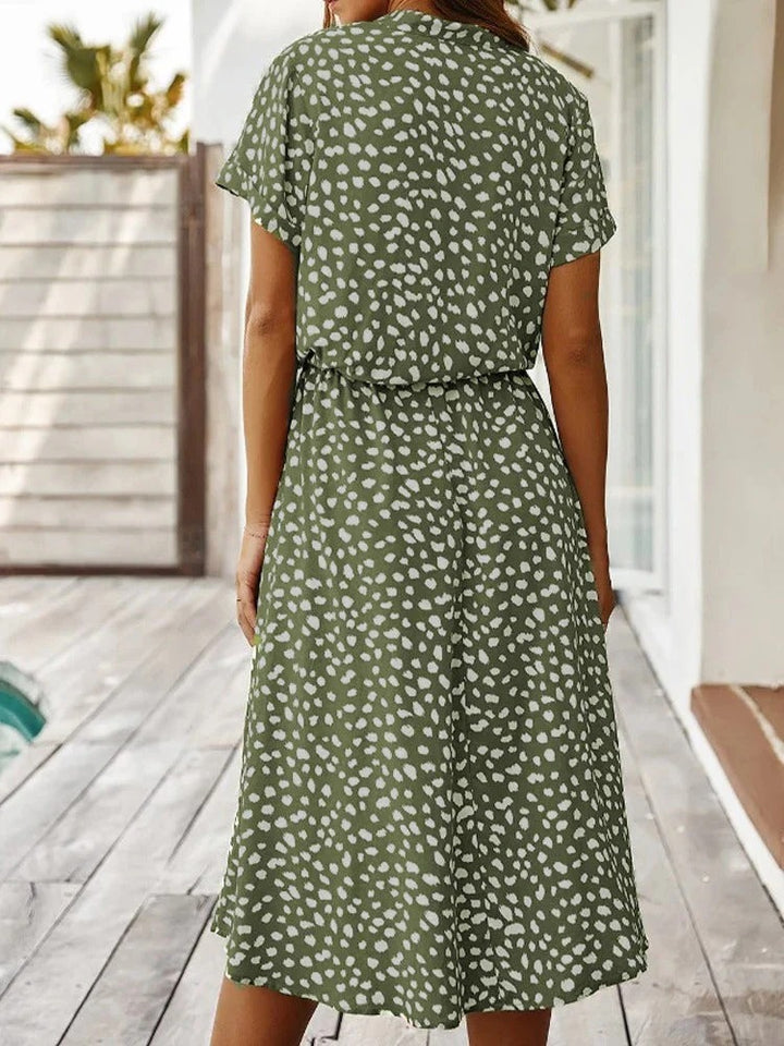 Luna’s Wild Allure Button-Front Midi Dress