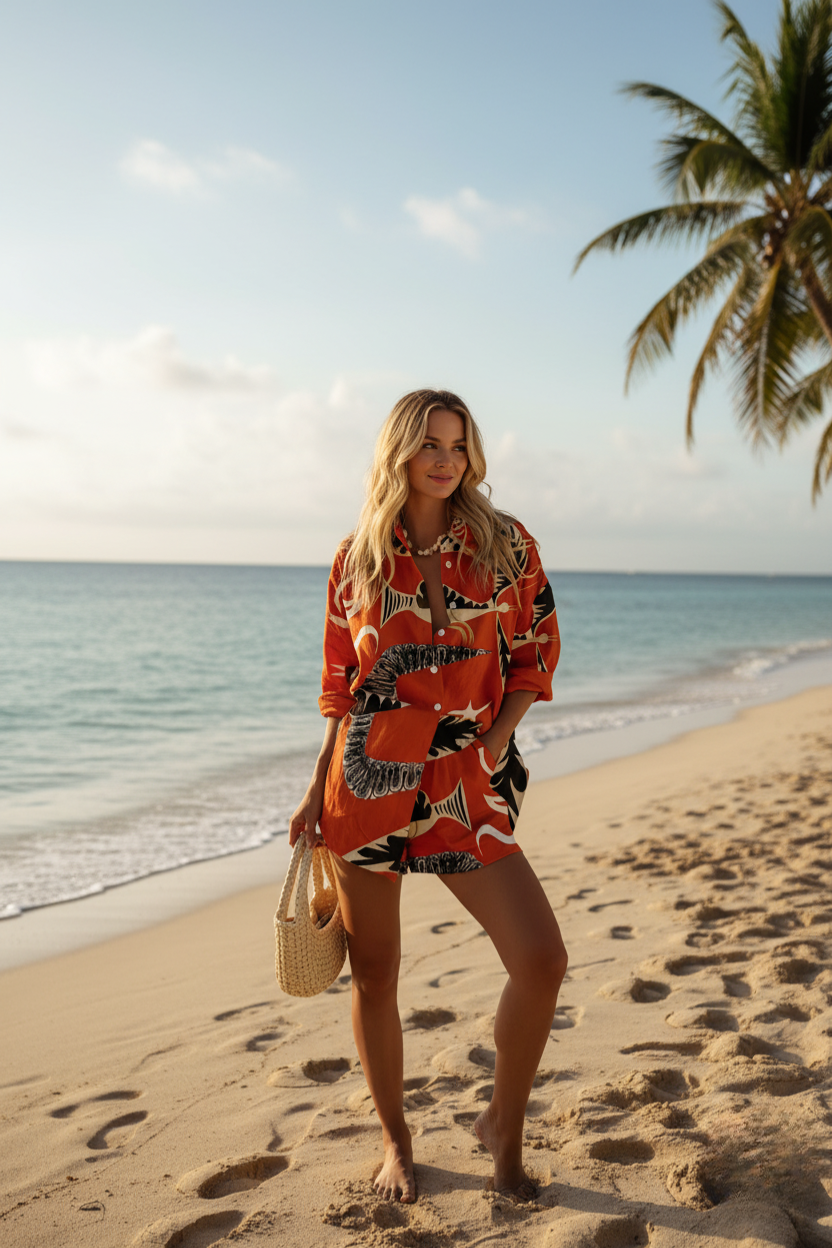 Luna’s Bold Rhythm Printed Shirt Set