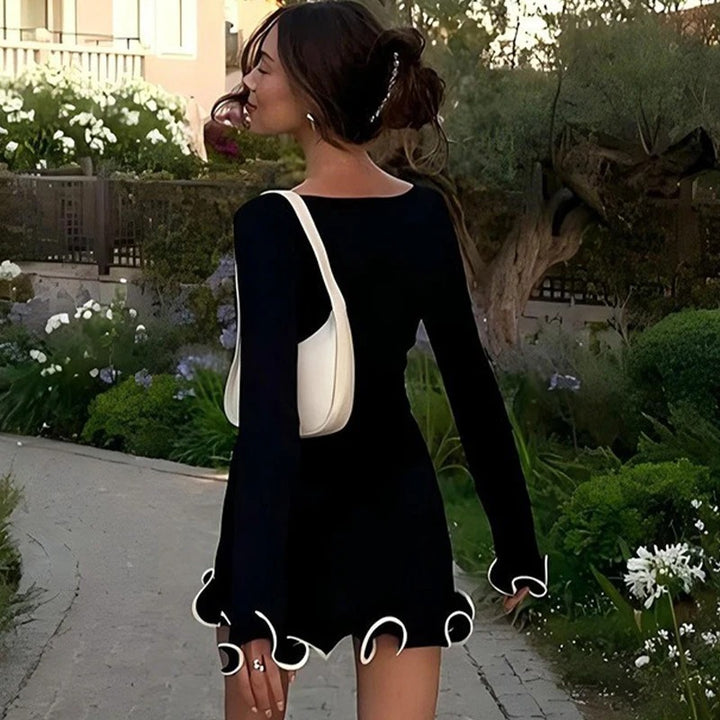 Luna’s Elegant Ruffle Mini Dress