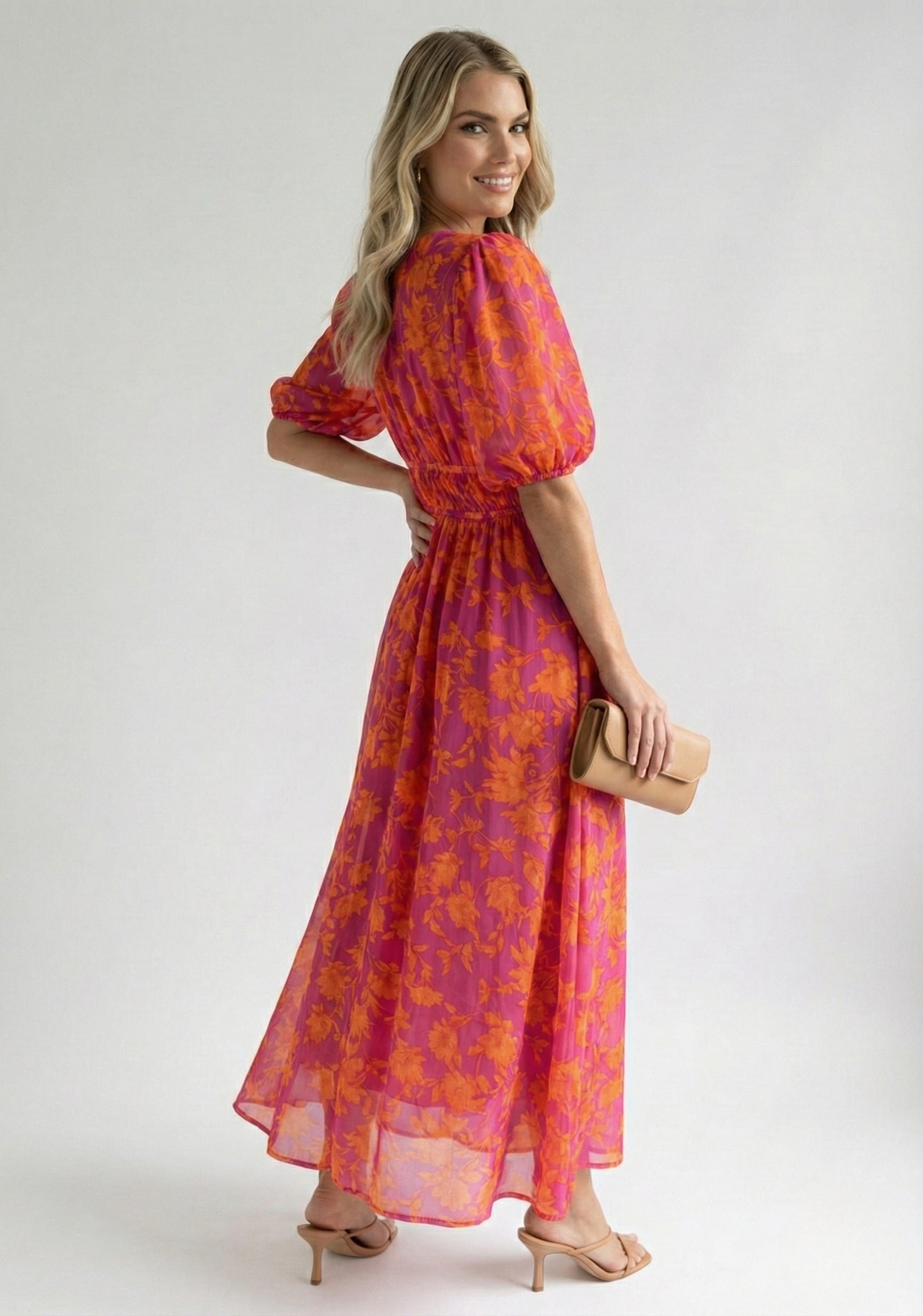 Luna’s Enchanted Bloom Chiffon Maxi Dress