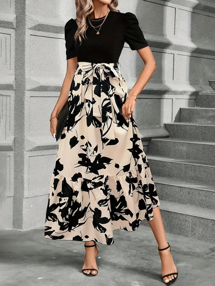 Luna’s Modern Grace Bow-Tie Waist Cotton Maxi Dress