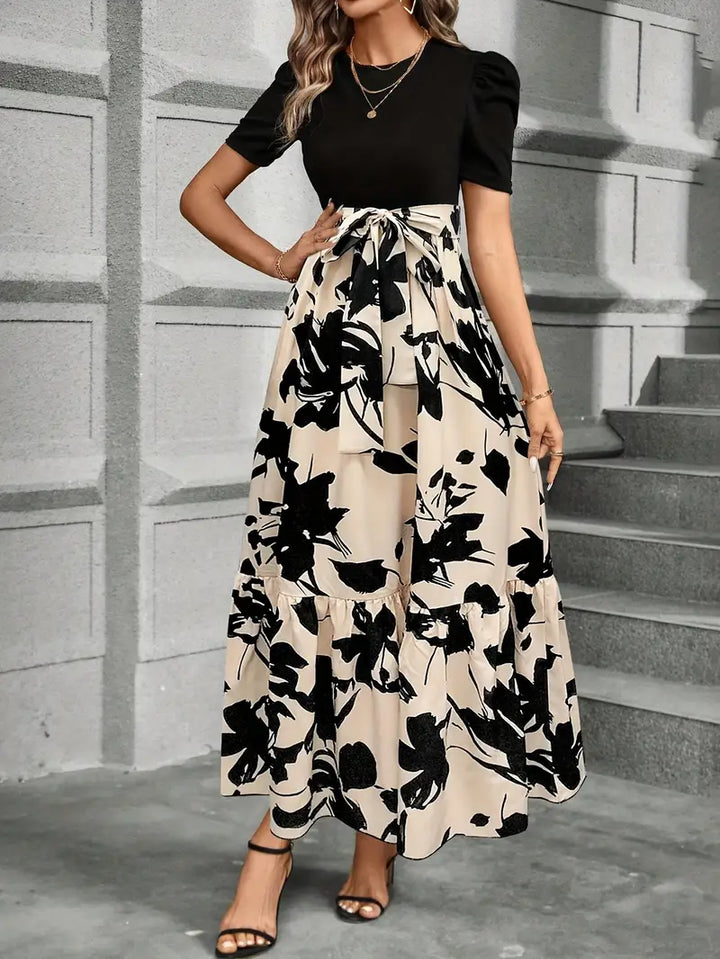 Luna’s Modern Grace Bow-Tie Waist Cotton Maxi Dress