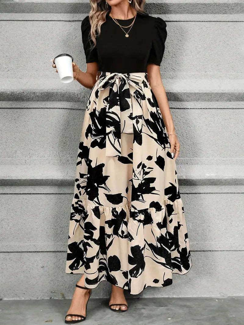 Luna’s Modern Grace Bow-Tie Waist Cotton Maxi Dress
