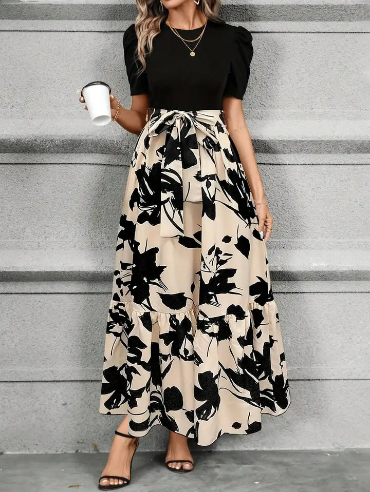 Luna’s Modern Grace Bow-Tie Waist Cotton Maxi Dress
