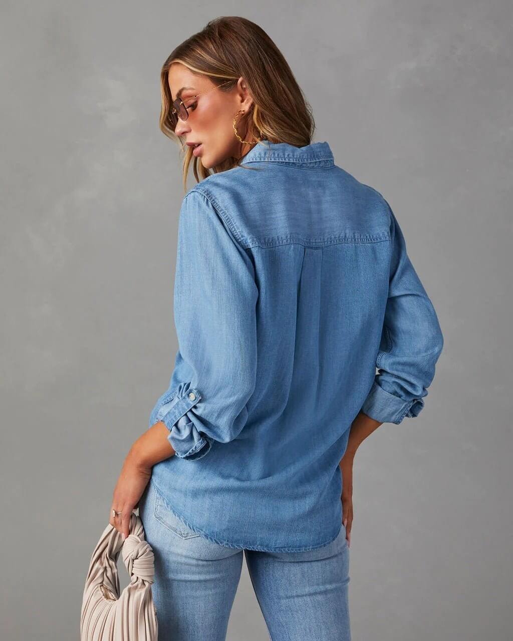 Luna’s Oversized Cotton Denim Shirt