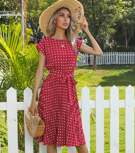 Luna’s Playful Whimsy Belted Summer Dress