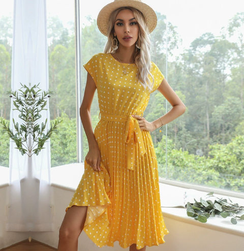 Luna’s Playful Whimsy Belted Summer Dress