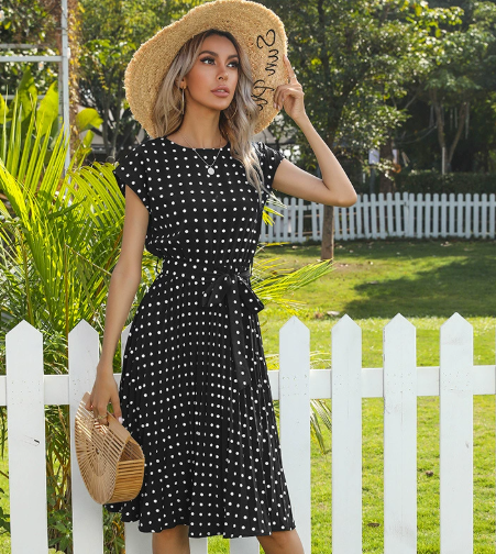Luna’s Playful Whimsy Belted Summer Dress