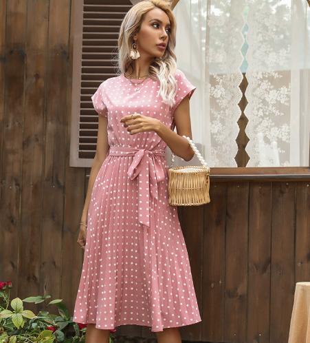 Luna’s Playful Whimsy Belted Summer Dress