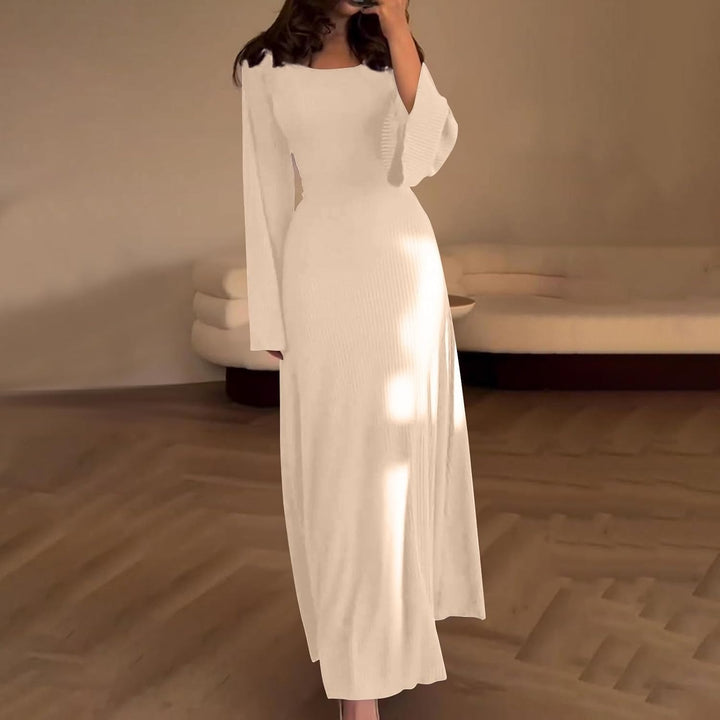 Luna’s Serene Allure Ribbed Long Sleeve Maxi Dress