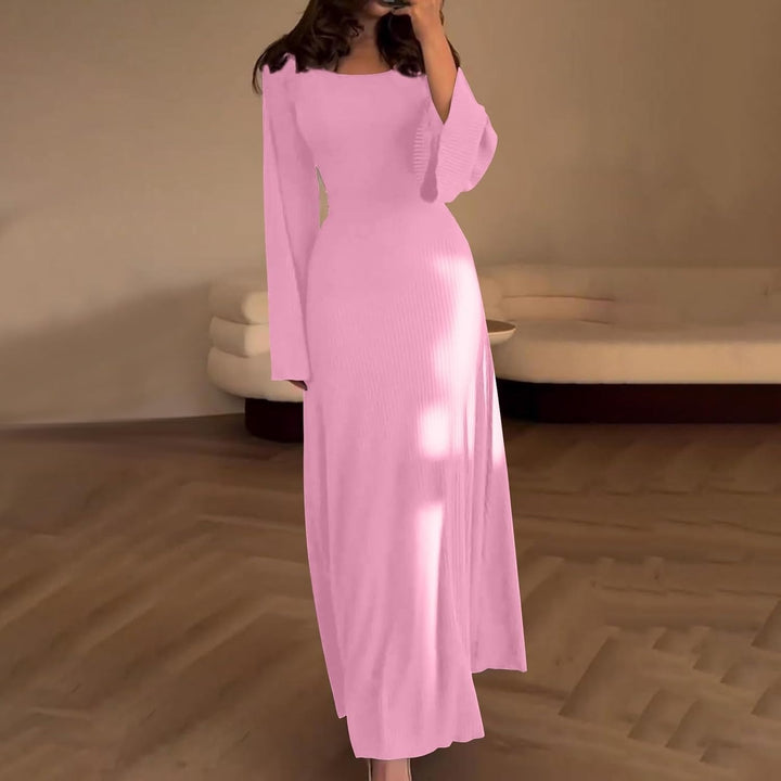 Luna’s Serene Allure Ribbed Long Sleeve Maxi Dress