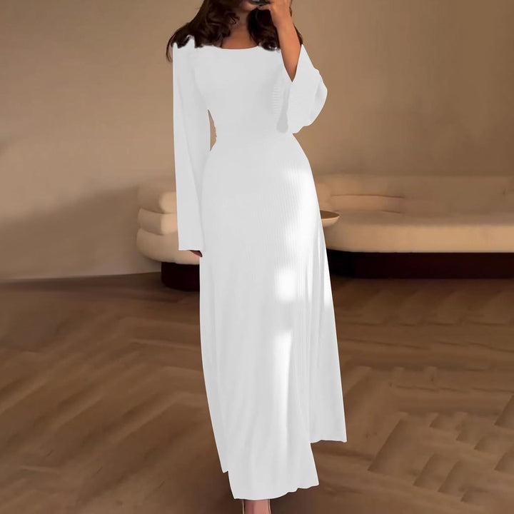 Luna’s Serene Allure Ribbed Long Sleeve Maxi Dress