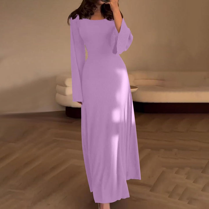 Luna’s Serene Allure Ribbed Long Sleeve Maxi Dress