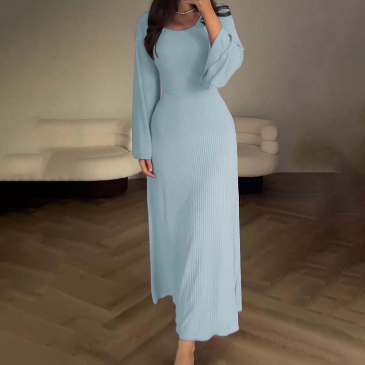 Luna’s Serene Allure Ribbed Long Sleeve Maxi Dress