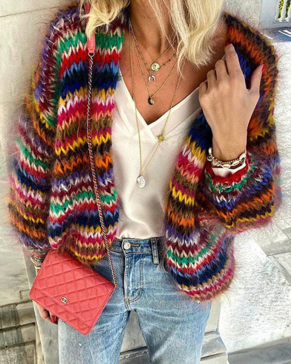 Luna’s Textured Knit Open-Front Relaxed Fit Cardigan