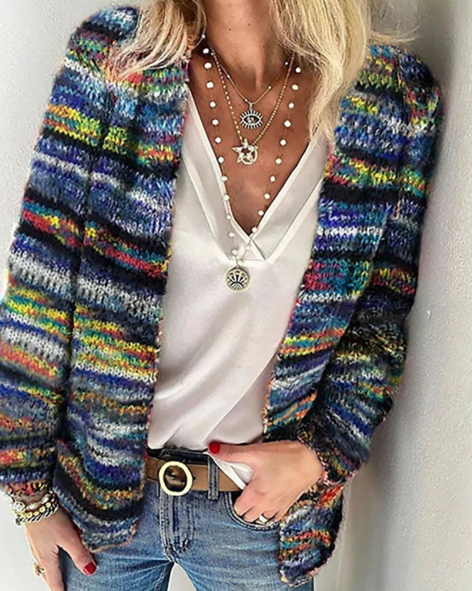 Luna’s Textured Knit Open-Front Relaxed Fit Cardigan