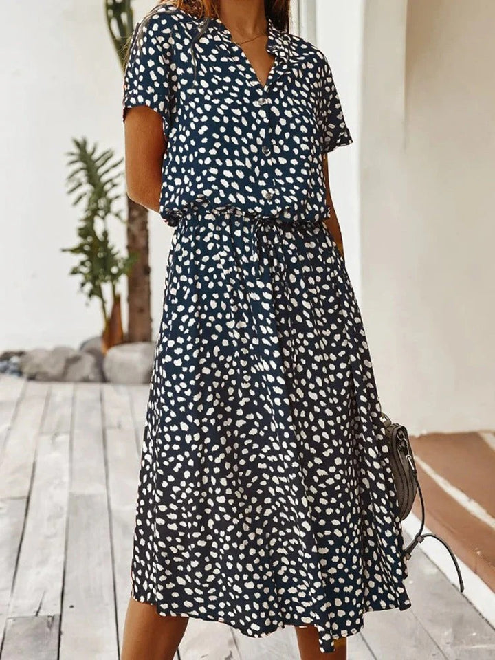 Luna’s Wild Allure Button-Front Midi Dress